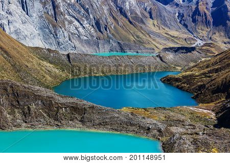 Beautiful mountains landscapes in Cordillera Huayhuash, Peru, South America