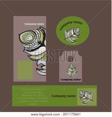 Branding identity template corporate company design, Set for business hotel, resort, spa, vector illustration,