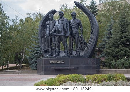 Makeevka Ukraine August 24 2011 - Monument to the dead miners