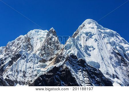 Beautiful mountains landscapes in Cordillera Huayhuash, Peru, South America