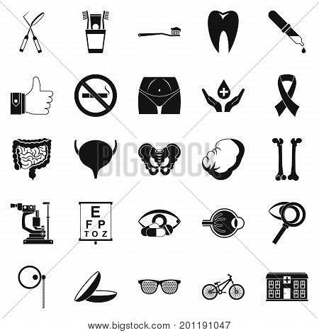 Internist icons set. Simple set of 25 internist vector icons for web isolated on white background