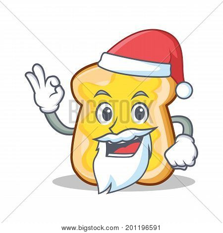 Santa slice bread cartoon character vector art illustration