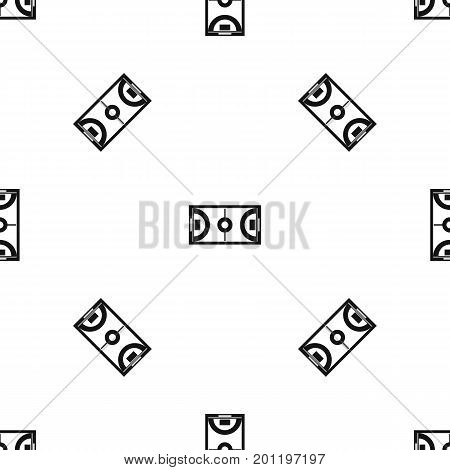 Futsal or indoor soccer field pattern repeat seamless in black color for any design. Vector geometric illustration