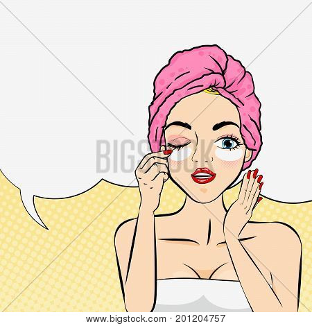 pop of cartoon woman with skincare concept