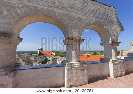 Renaissance castle defense buildingruins Lublin Voivodeship Janowiec Poland. In 1975 the object was bought by the Museum of Vistula River and since 1993 it has been gradually renovated