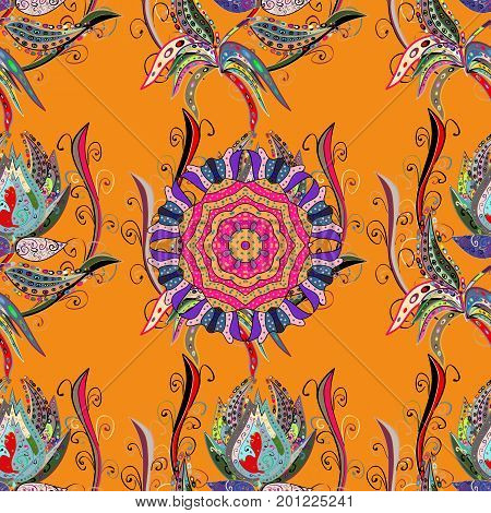 Seamless Tony fabric pattern. Vector illustration. Fashionable fabric pattern. Cute Floral pattern in the small flower.