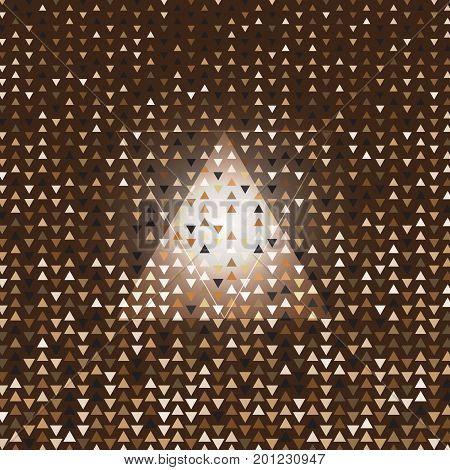 Triangle gold halftone dot abstract background stock vector