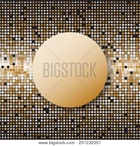 Circle halftone gold dots abstract background stock vector