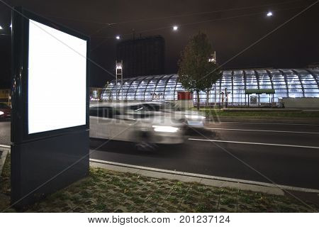 Blank billboard or white poster for advertising in Turin, Italy