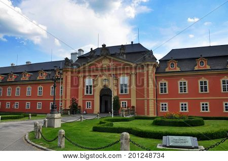 Dobris Czech republic - July 28 2017: Dobris castle outside exterier view