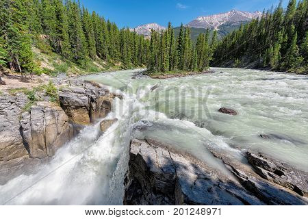 Sunwapta falls in Jasper National Park, Alberta, Canada.