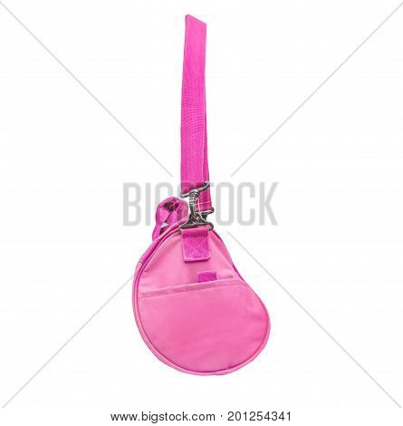 pink sport bagisolated on white background with clipping path.