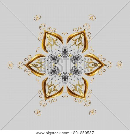 New year snowflake. Cute abstract snowflake vector design on gray background. Flat snow doodle icons snow flakes silhouette in colors for christmas banner cards.