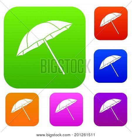 Umbrella set icon in different colors isolated vector illustration. Premium collection