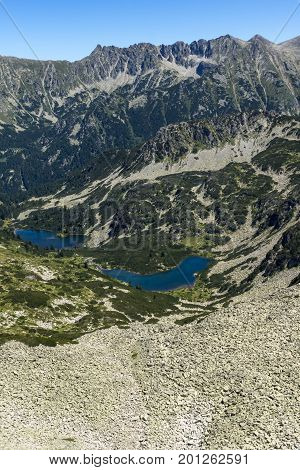 Amazing Landscape of Vasilashki lakes and Polezhan peak, Pirin Mountain, Bulgaria