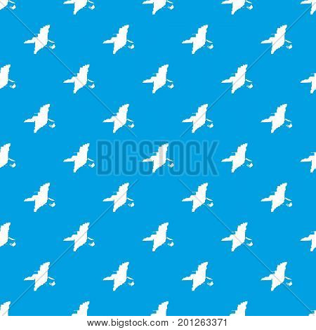 Florida map pattern repeat seamless in blue color for any design. Vector geometric illustration