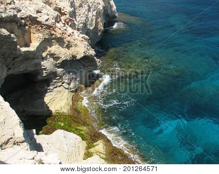 Cliffs on the coast of the Malorca Island southeast