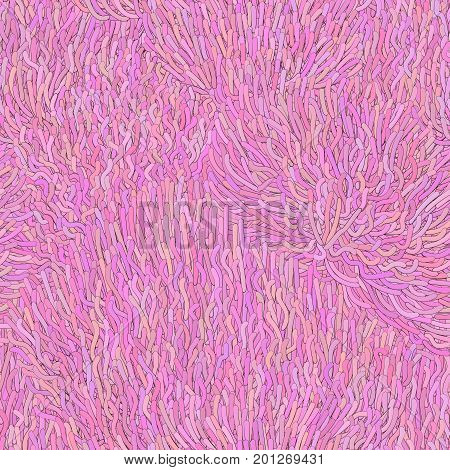 Seamless pattern with underwater sea actinium. High detailed tile texture with anemones. Vector.
