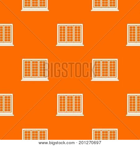 Wooden tricuspid window pattern repeat seamless in orange color for any design. Vector geometric illustration
