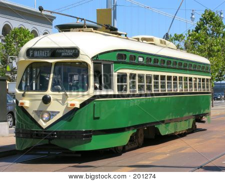 Historisk San Francisco Street Car (grøn)