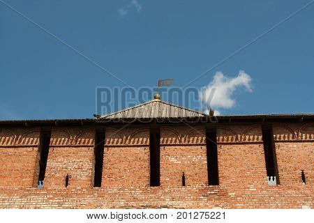 View Of Marinkin Tower Of Kremlin In Kolomna Moscow Region Close Up.
