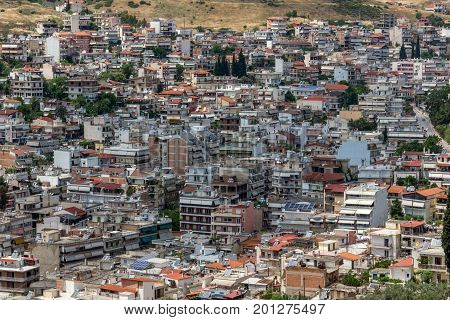 Panoramic view of Lamia City, Central Greece