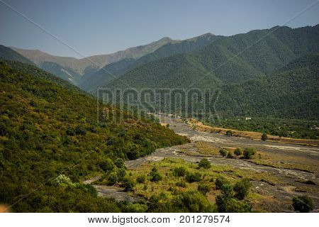 Caucasus Mountain Range Close To Kvareli