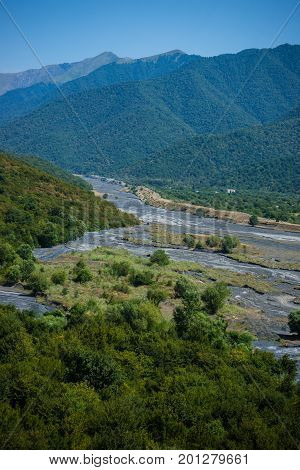 Caucasus Mountain Range Close To Kvareli