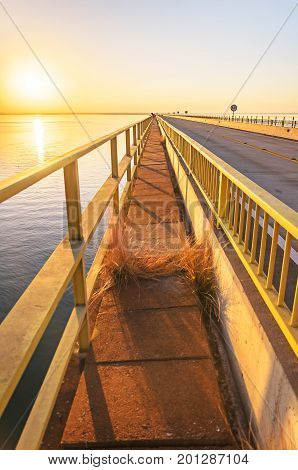 Footpath For Pedestrian Crossing On The Helio Serejo Bridge
