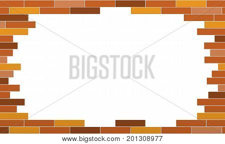 3d render of abstract bricks frame isolated