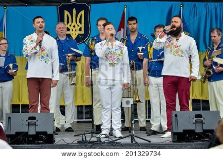 August 19 2017. Toronto Canada - Largest Ukrainian diaspora celebrating 26 Ukrainian Independence Day at Centennial Park in Toronto ON Canada