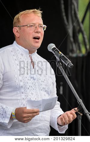 August 19 2017. Toronto Canada - Andriy Shevchenko Ambassador Embassy of Ukraine in Canada duirng the Largest Ukrainian diaspora celebration of 26 Ukrainian Independence Day at Centennial Park in Toronto ON Canada