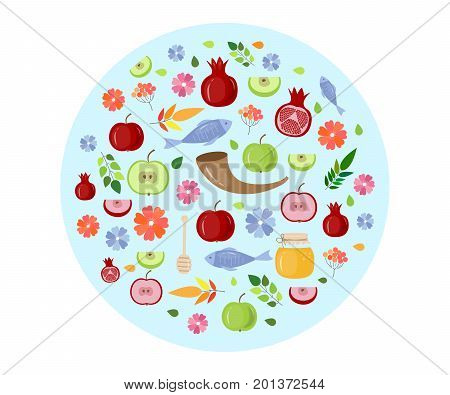 Shana tova. Rosh Hashanah. Jewish new year celebration. Vector illustration Rosh hashanah (jewish new year) holiday banner design.