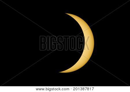 The Sun reappears with a crescent shape from behind the moon during the August 2017 Total Eclipse.
