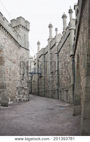 The yard of the Vorontsov-Dashkov Palace. Historical architecture of Crimea