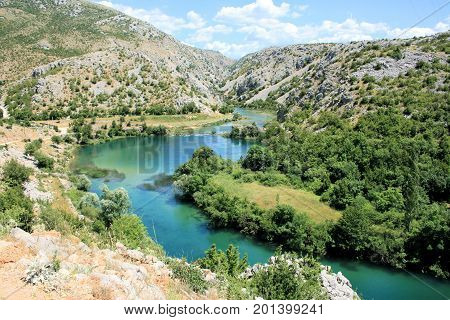 View On The Lovely Zrmanja River, Croatia