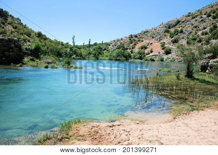 View On The Lovely Zrmanja River, Croatia