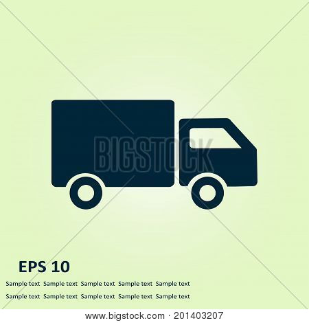 Delivery truck sign icon. Cargo van symbol. Shipments and free delivery. Flat style. Vector.