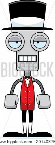 Cartoon Bored Ringmaster Robot