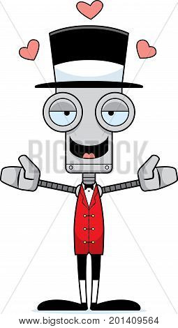 Cartoon Ringmaster Robot Hug