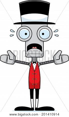 Cartoon Scared Ringmaster Robot