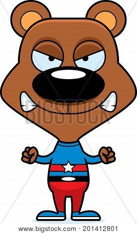 Cartoon Angry Superhero Bear