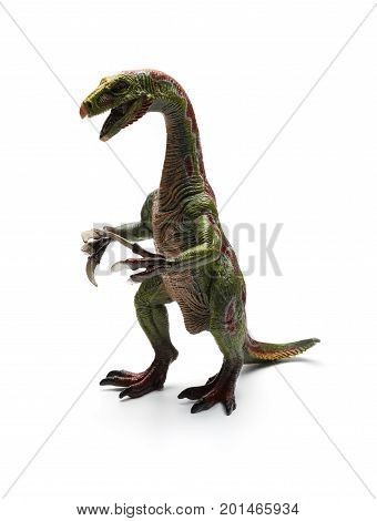 a nothronychus toy on a white background