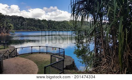 Lake Eacham is a popular lake of volcanic origin on the Atherton Tableland of Queensland Australia