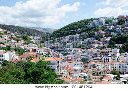 ULCINJ, MONTENEGRO - JULY 27, 2017: View of city center of Ulcinj Montenegro