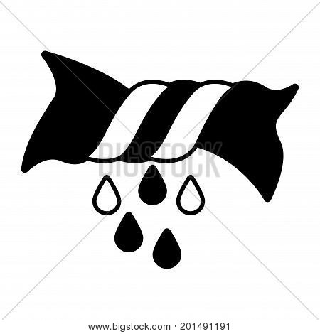 black sections silhouette of wringing clothes vector illustration