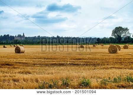 Rivalta Trebbia (Piacenza Emilia Romagna Italy): country landscape with the historic castle