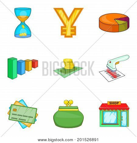 Barcode icons set. Cartoon set of 9 barcode vector icons for web isolated on white background