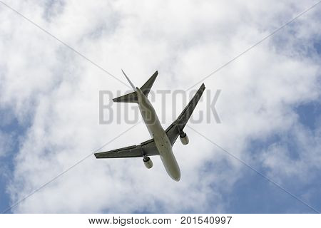 Airplane taking off from the Itami International Airport.