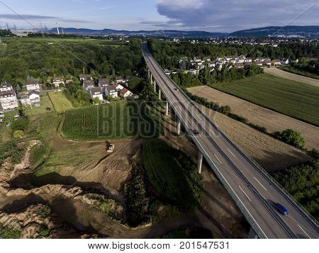 concrete road street highway bridges Nature Landscape village and contruction site